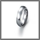 Domed 6mm Tungsten Carbide Wedding Band Polished Finish W/ Step-Down Edges Comfort Fit Size 6 to 12
