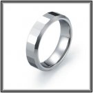 Square Faceted 6mm Tungsten Carbide Wedding Band W/Beveled Edge Polished Finish Comfort Fit SZ 6-12