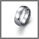 Domed Men's 8mm Tungsten Carbide Wedding Band Polished Finish Step-Down Edges Comfort Fit SZ 9 to 12