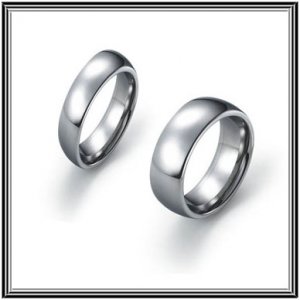 His/Her Matching Classic Domed Tungsten Carbide Wedding Band Polished Finish Comfort Fit SZ 6 to 12