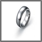 Domed 6mm Tungsten Carbide Wedding Band with 2 Thin Black Ceramic Inlay, Polished Finish SZ 6 to 12