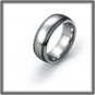 His/Her Matching Domed Tungsten Carbide Wedding Band 2 Thin Black Ceramic Inlay, Polished Finish