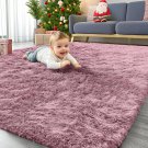 OLANLY Area Rugs for Living Room Bedroom, Machine Washable 4x5.9 Feet Soft Fluffy Shaggy Bedsid