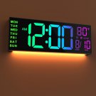 JALL 16" Large Digital Wall Clock with Remote Control, Dual Alarm with Big LED Screen Dispaly,