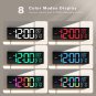 JALL 16" Large Digital Wall Clock with Remote Control, Dual Alarm with Big LED Screen Dispaly,