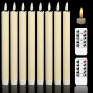 GenSwin Flameless Flickering Taper Candles with 2 Remote Controls and Timer, Real Wax 3D Wick L