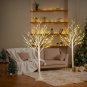 2-Pack 4FT Lighted Birch Tree (Higher Size & Floor Standing), Birch Christmas Tree for Indoor &