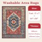 Washable Rug 5x7 Boho Area Rugs, Washable Large Rugs for Living Room, Ultra Soft Non-Sl