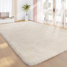 Sour Lemon Area Rugs 8x10 Living Room, Cream Large Area Rug Shag Shaggy Carpet Soft Plush Furry