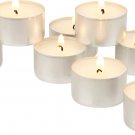 White Unscented Smokeless Long Burning Tea Light Candles with 8 Hour Burn Time, 200