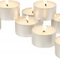 White Unscented Smokeless Long Burning Tea Light Candles with 8 Hour Burn Time, 200