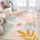 Pink Carpet for Living Room - 4x6 Area Rug for Bedroom Washable Non-Slip Boho Rug Throw