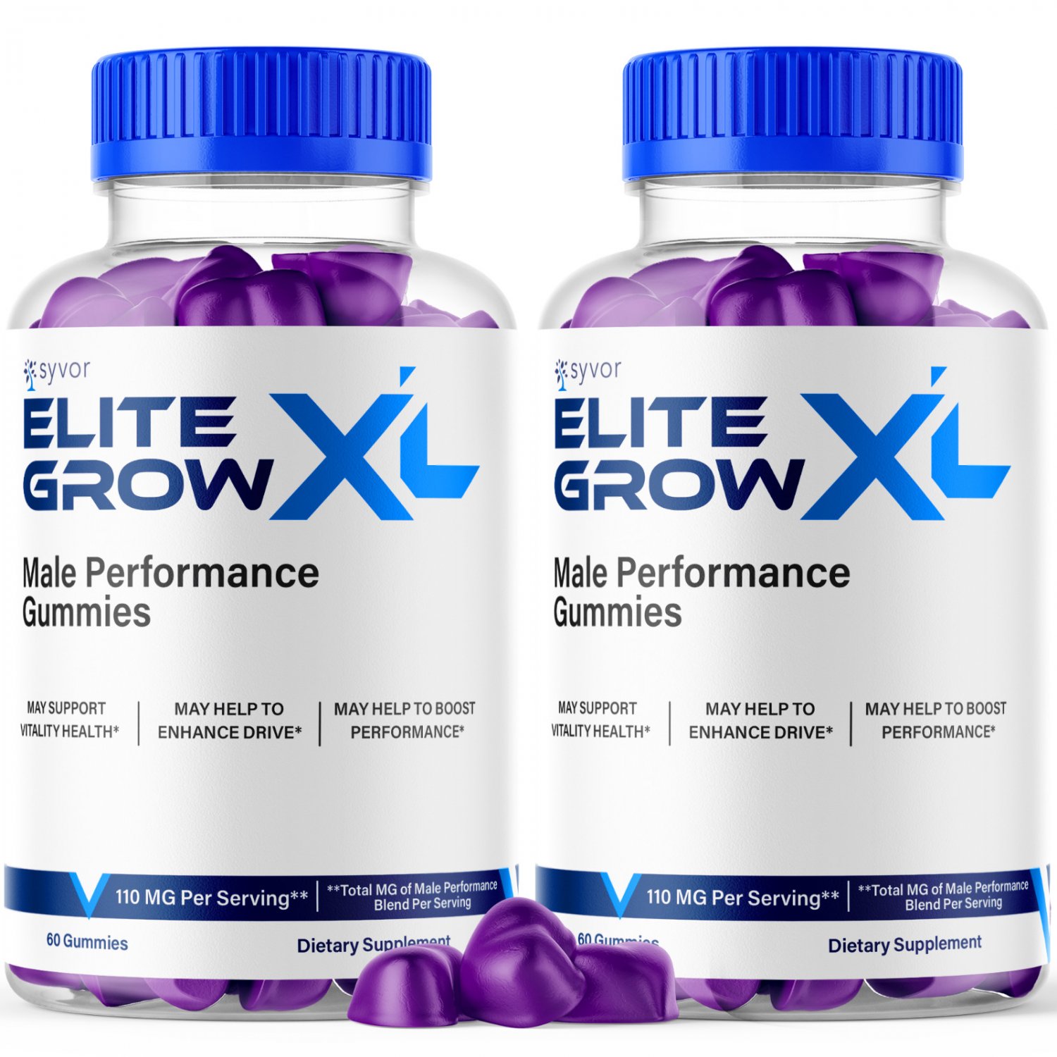 2 Pack Elite Grow XL Advanced Male Performance Formula Vitamin Supplement