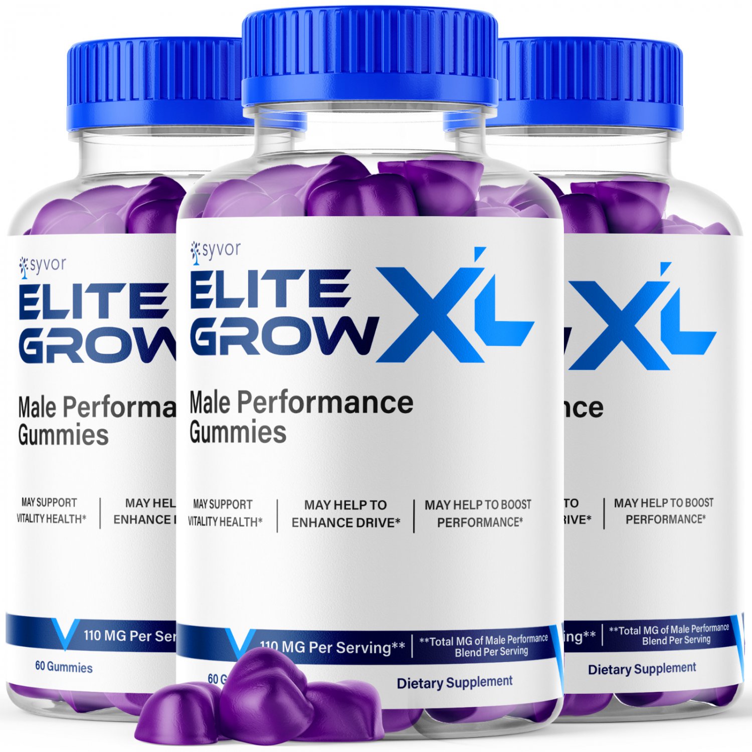 3 Pack Elite Grow XL Advanced Male Performance Formula Vitamin Supplement