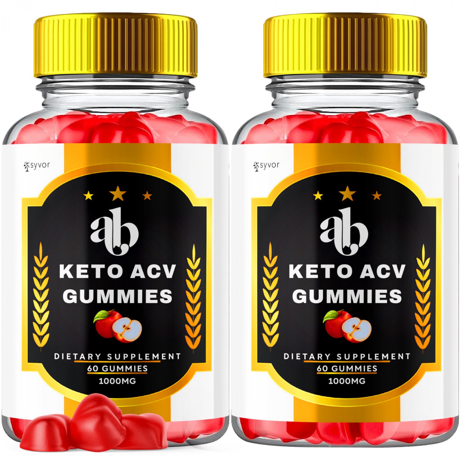 2 Pack AB Keto Apple Cider Vinegar Gummies Max ACV Strength Supplement