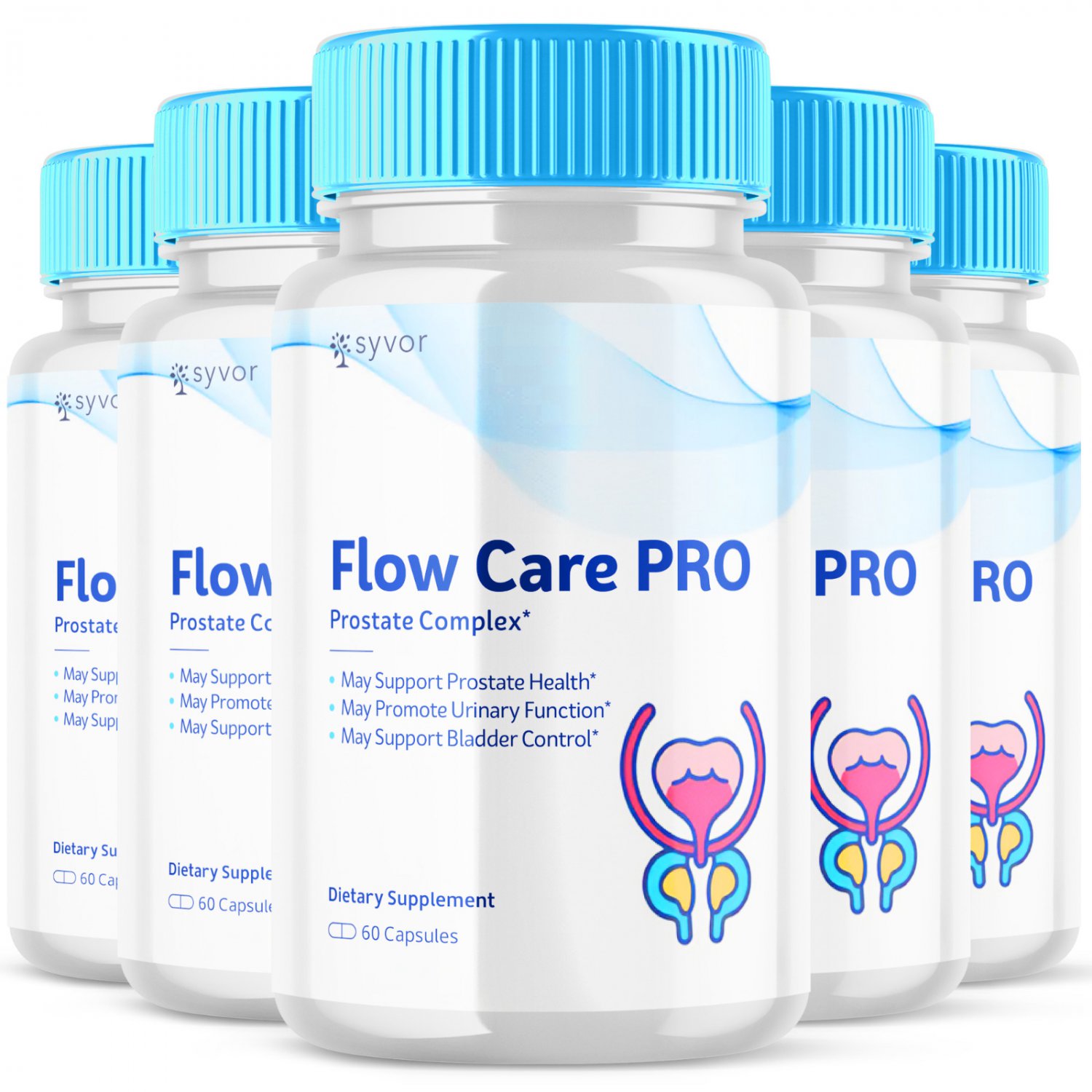 5 Pack Flow Care Pro Advanced Prostate Complex Supplement Bladder Support