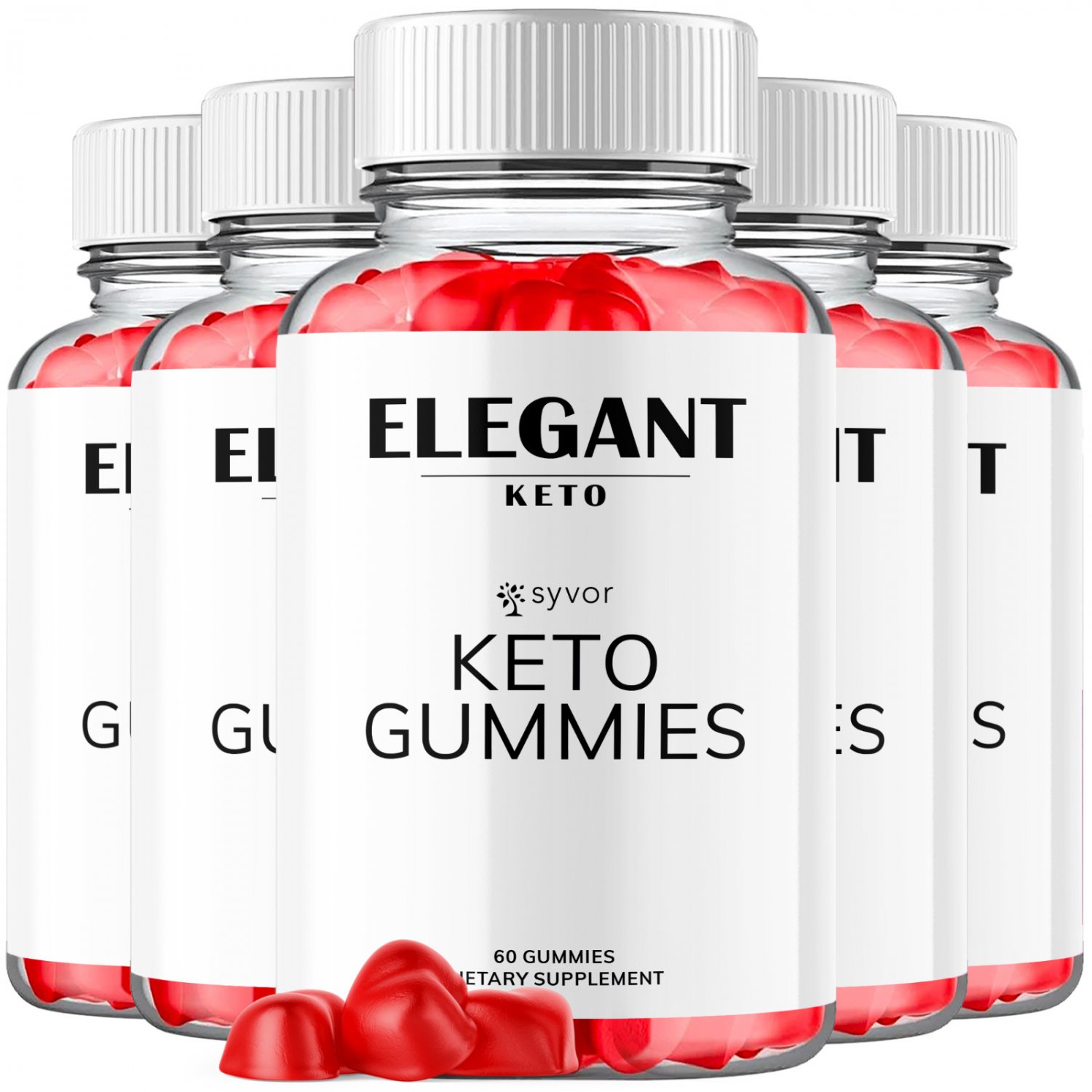 5 Pack Elegant Keto Apple Cider Vinegar Gummies Max ACV Strength Supplement 300 Gummies
