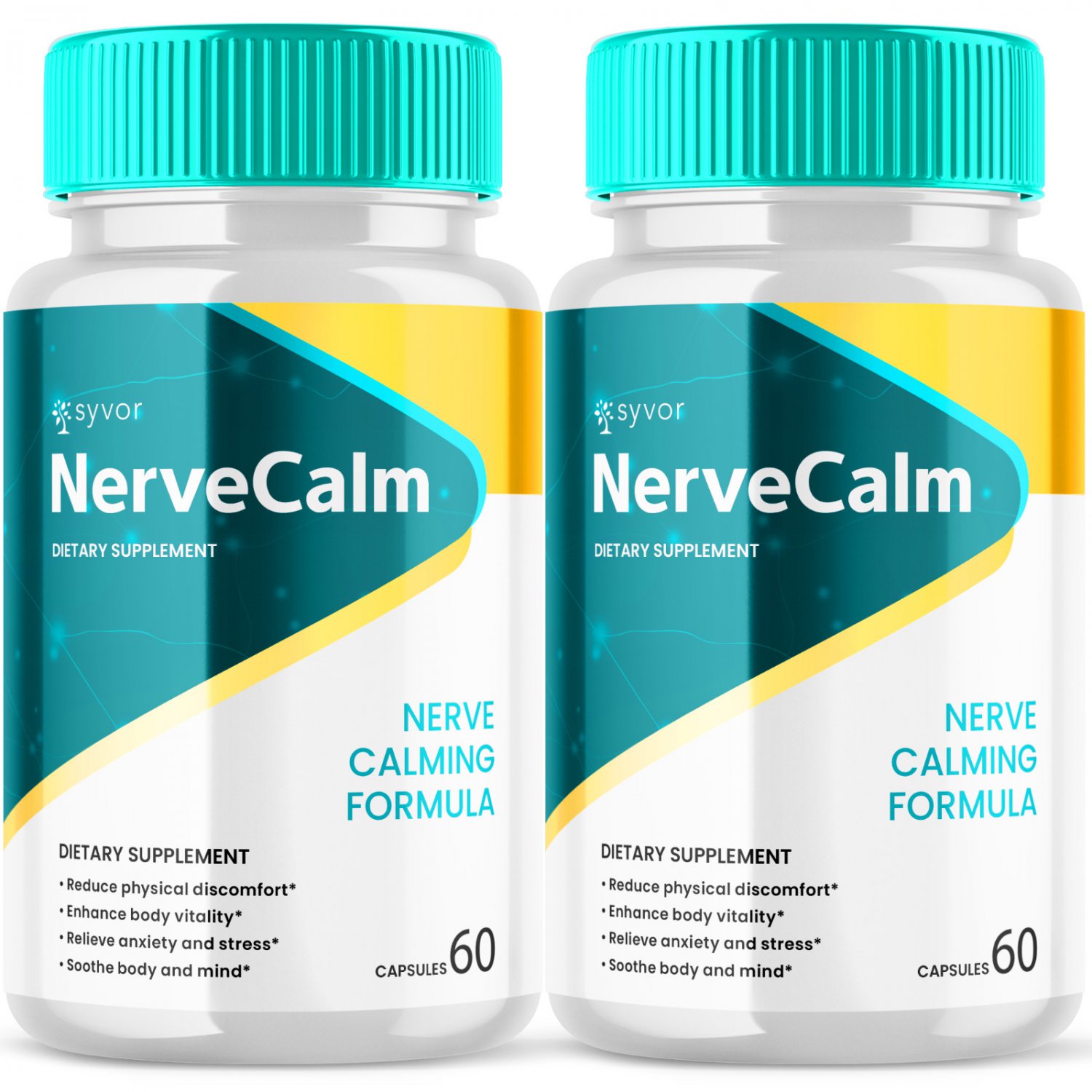2 Pack NerveCalm Advanced Nerve Support Formula Maximum Strength Vitamin 120 Capsules