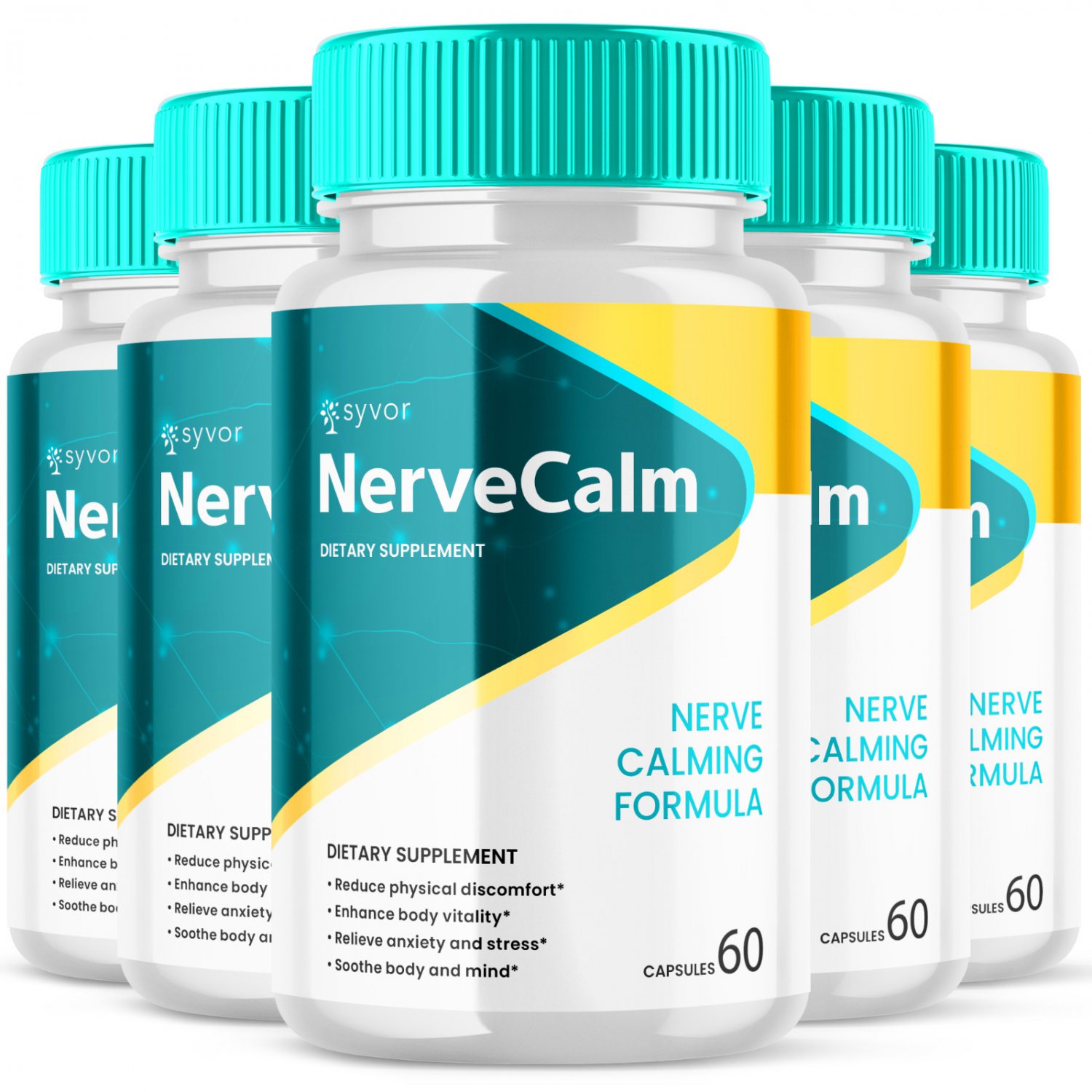 5 Pack NerveCalm Advanced Nerve Support Formula Maximum Strength Vitamin 300 Capsules