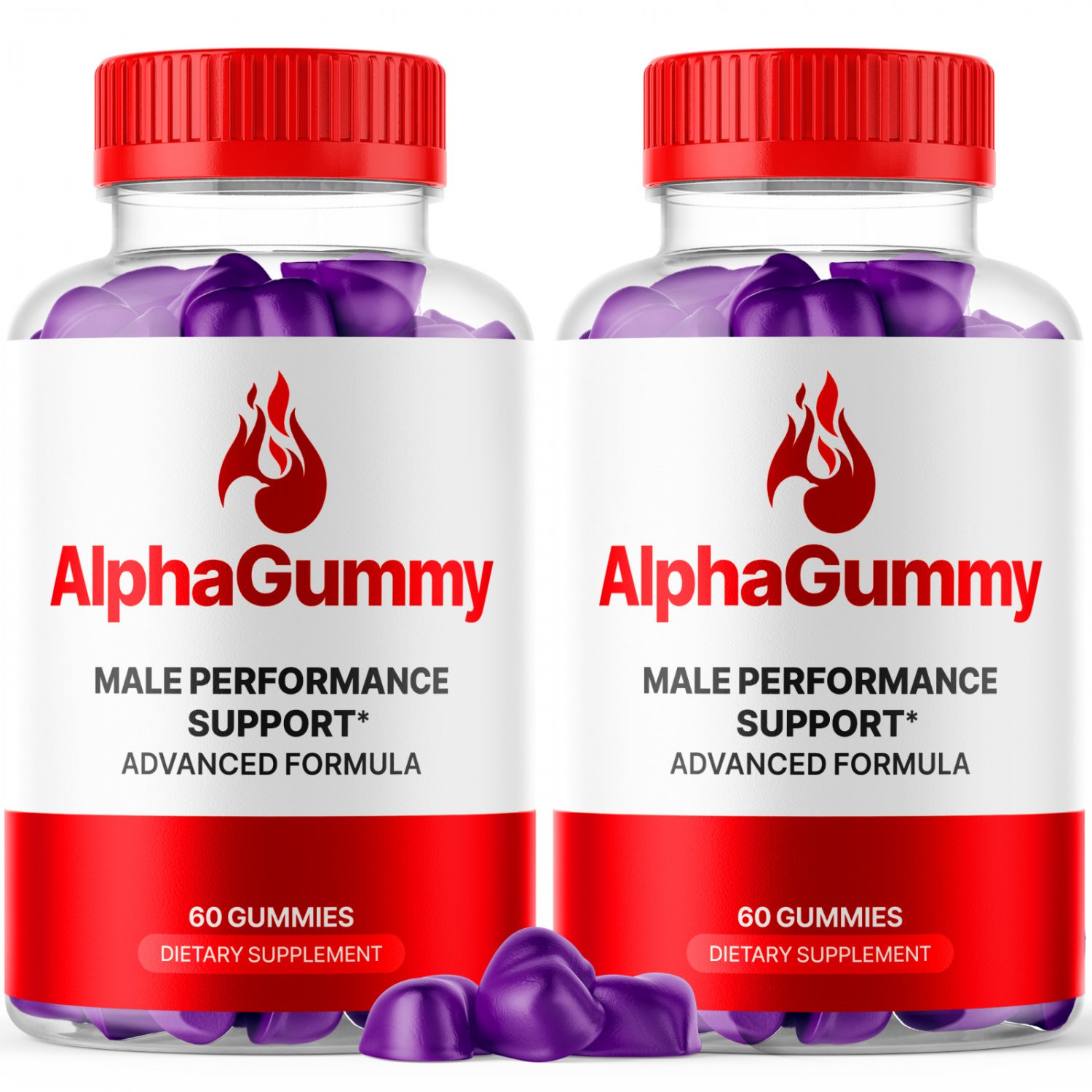 2 Pack AlphaGummy for Men Advanced Energy & Performance Vitamin Supplement 120 Gummies