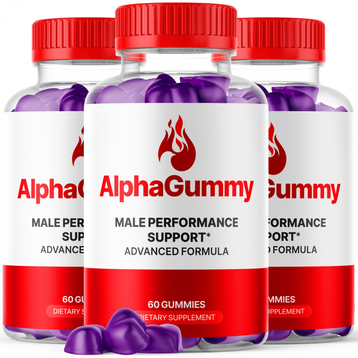 3 Pack AlphaGummy for Men Advanced Energy & Performance Vitamin Supplement 180 Gummies