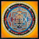24K Gold Kalachakra Mandala Art – Handcrafted Buddhist Mandala for Wall Decor-A31782