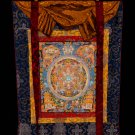 24K Gold Tibetan Universal Mandala thangka with Brocade-Perfect for sacred spaces- A78162