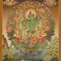 Hand-Painted Green Tara Thangka with 24k gold&acirc;�� A Tibetan Artwork-Goddess of Compassion-A84025