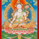 24K Gold White Tara Thangka – A Stunning Representation of Longevity and Healing-B02889