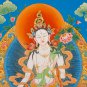 24K Gold White Tara Thangka &acirc;�� A Stunning Representation of Longevity and Healing-B02889