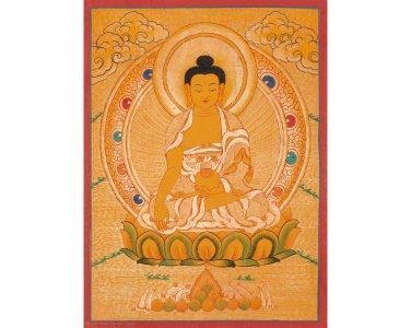 Original Shakyamuni Buddha Thangka &acirc;�� Symbol of Enlightenment and Inner Peace Art-A35856