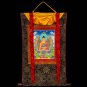 Hand-Painted Shakyamuni Buddha Thangka With Brocade –Serenity and Enlightenment-A72242