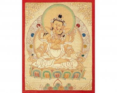 Sacred Dorje Sempa Consort Thangka: Protector of Truth and Compassion-A84062