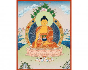 Handmade Shakyamuni Buddha Buddhist Thangka | Wall Hanging For Peace | Original-B09083