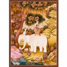 Four Noble Friends Thangka Painting Handcrafted Tibetan Art for Harmony-B09055