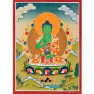 Amoghasiddhi Buddha Thangka – Symbol of Fearlessness, Success, and Protection-A82948 Amoghasiddhi Buddha Thangka – Symbol of Fearlessness, Success, and Protection-A82948