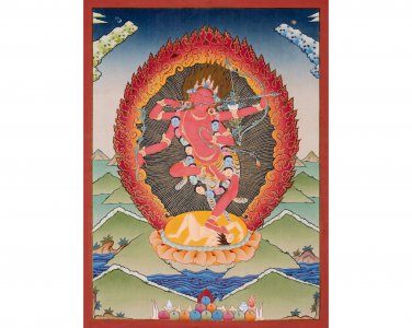 Thangka of the Passionate Protector: Kurukulle, Harnesser of Heartfelt Energy-A95457