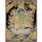 Green Tara Thangka: Symbol of Courage and Protection | Handmade | Authentic-A92625