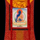 Original Medicine Buddha Thangka With Brocade –Symbol of Compassion | Hand-Made-A97940