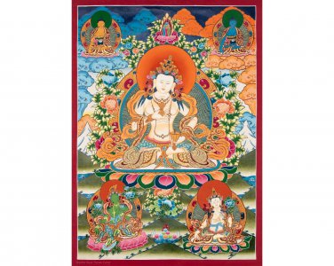 Handmade Dorje Sempa: Original Thangka of Power | Original Art | Wall-Decor-B00482