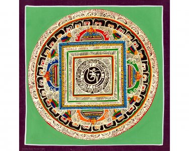 Ethereal Mantra Mandala Thangka: Art for Meditation & Mindfulness - A91078