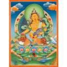 Handmade 24K Zambala Thangka – Tibetan Buddha of Wealth & Abundance | Authentic-B14012