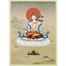 Original White Tara Thangka Painting | Goddess Of Healing | Authentic Wall Decor-B12536