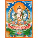 Hand-Made Chenrezig Thangka – Tibetan Buddha of Compassion & Mercy | Authentic-B14015