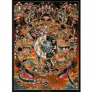 24K Handcrafted Wheel of Life Thangka – Authentic Symbol of Samsara and Liberation-A73033