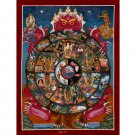 24K Vibrational Wheel of Life Thangka – Understanding the Ego-A75040