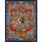 24K Wheel of Life Thangka – A Visual Guide to the Four Truths-A73116