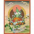 24K Gold Original Hand-Painted Green Tara Thangka- B10397
