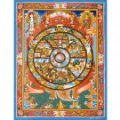 24K Gold Traditional Buddhist The Wheel Of Life Thangka-A72830