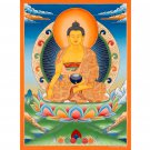 24K Gold Shakyamuni Buddha Thangka – Sacred Tibetan Art of Enlightenment & Inner Peace-B14016